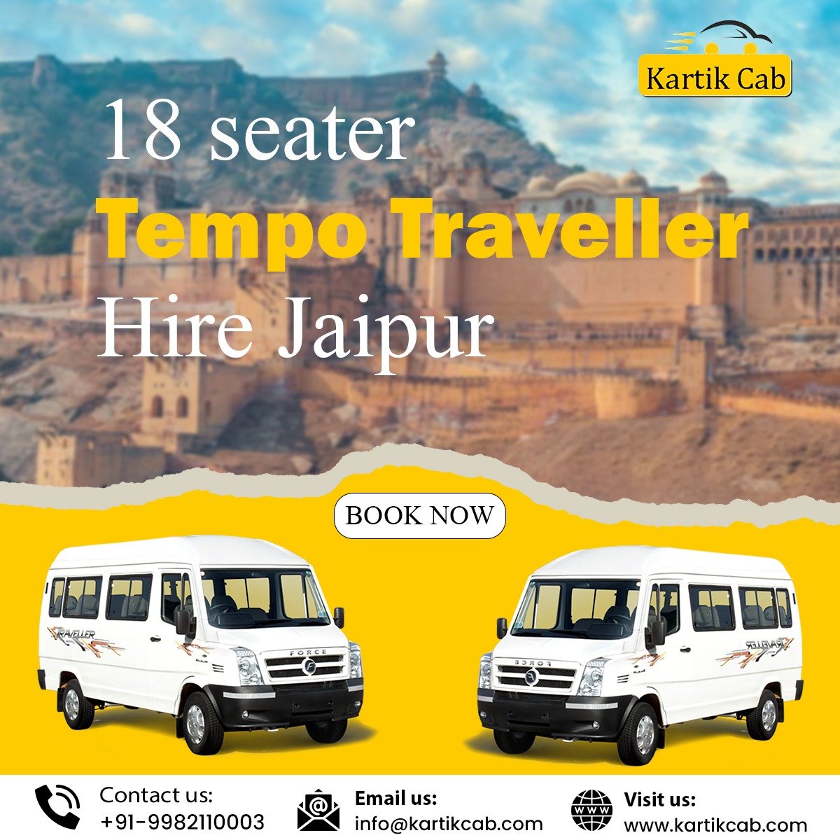 18 seater Tempo Traveller Hire Jaipur